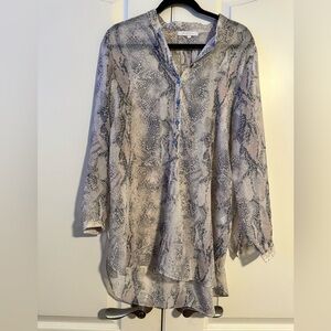 Olivaceous Women's Sheer Snake Print Blouse / Tunic